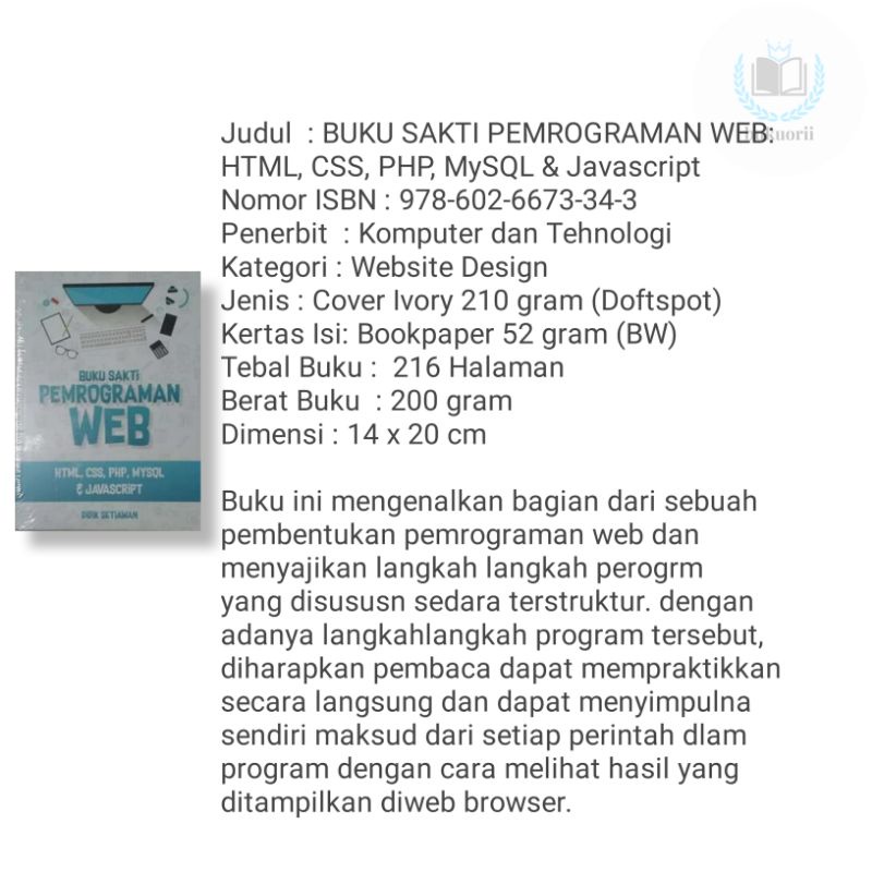 Jual Buku Sakti Pemrograman Web HTML, CSS, PHP, MYSQL & JAVASCRIPT ...