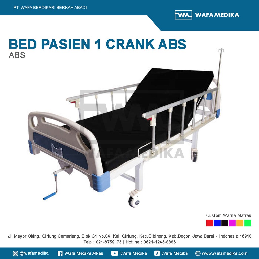 Jual Ranjang Pasien / BED PASIEN 1 CRANK ABS Bed Medis Tempat Tidur ...