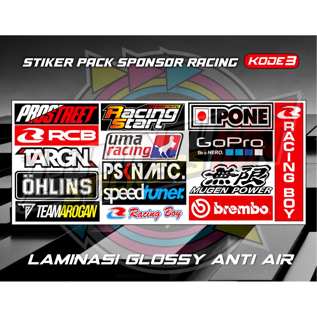 Jual STIKER PACK RACING STIKER PAKET MOTOR BALAP STIKER HELM TERLARIS ...