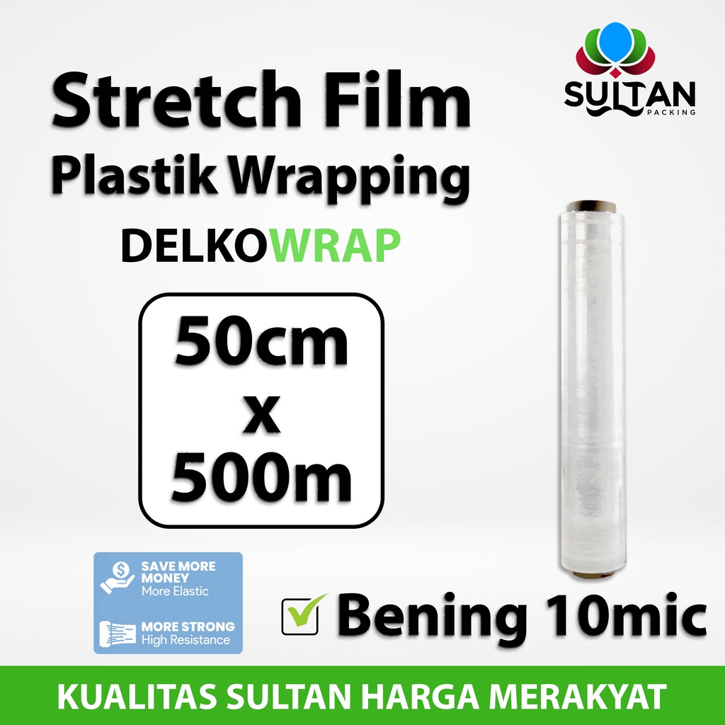 Jual Plastik Wraping Stretch Film 50cm X 500m Delkowrap WRAPPING BENING ...