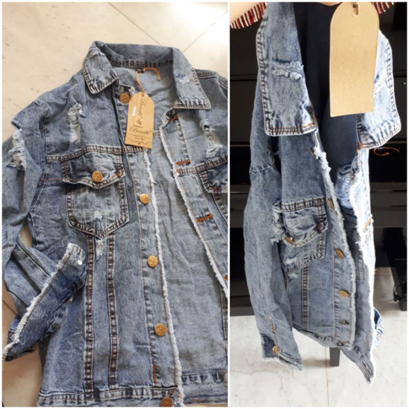 Ripped jaket jeans store