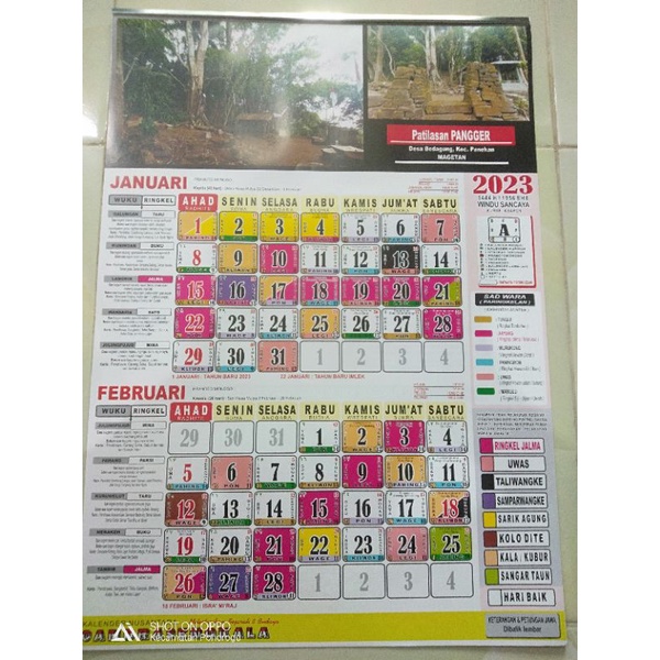 Jual Kalender Jawa Candrasengkala 2023 Kalender Kejawen 2023 Kalender Dinding 2023 Shopee 