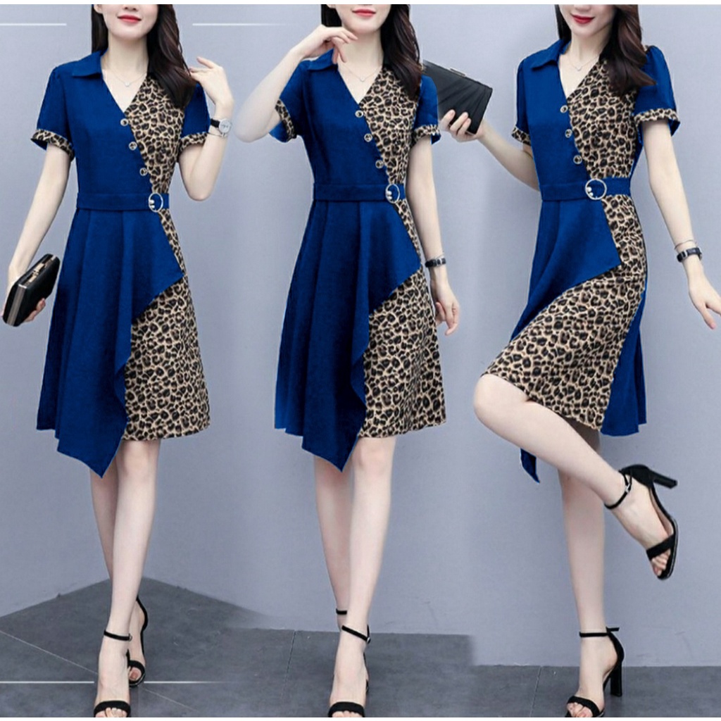 Jual FWG - DRESS LEOFI / DRESS KOREAN STYLE / DRESS / BAJU DRESS