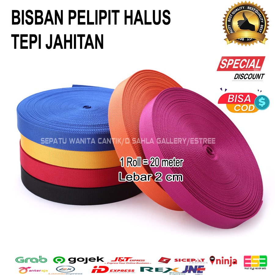 Jual Bisban Pelipit Halus 2 cm Warna Penutup / Bungkus Tepi Jahitan per ...