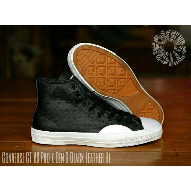 Converse CT AS Pro x Ben G Black Leather Hi Sneakers sepatu casual