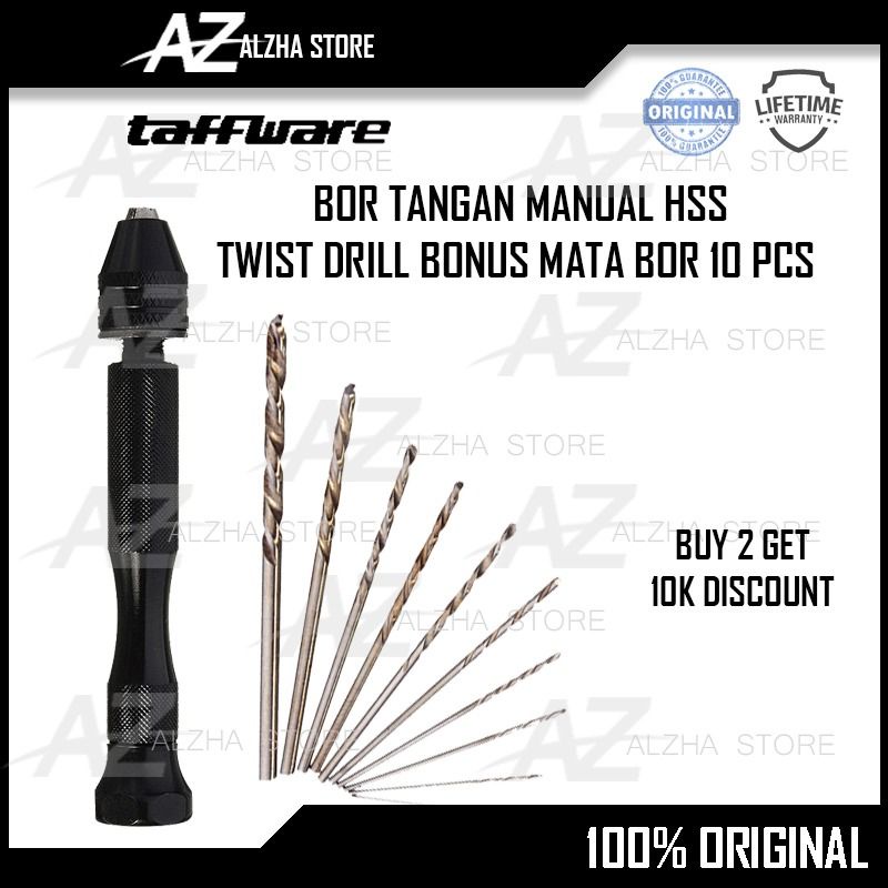 Jual Best Quality Bor Tangan Manual Hss Twist Drill Bonus Mata Bor Pcs Shopee Indonesia