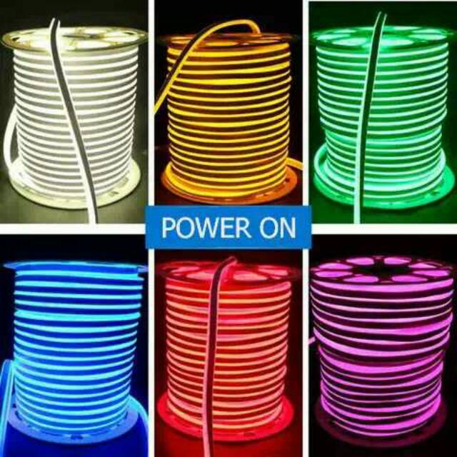 Jual LED NEON FLEX 220V 50M LAMPU FLEXIBLE 50 METER FREE SOKET JEPIT 3 ...