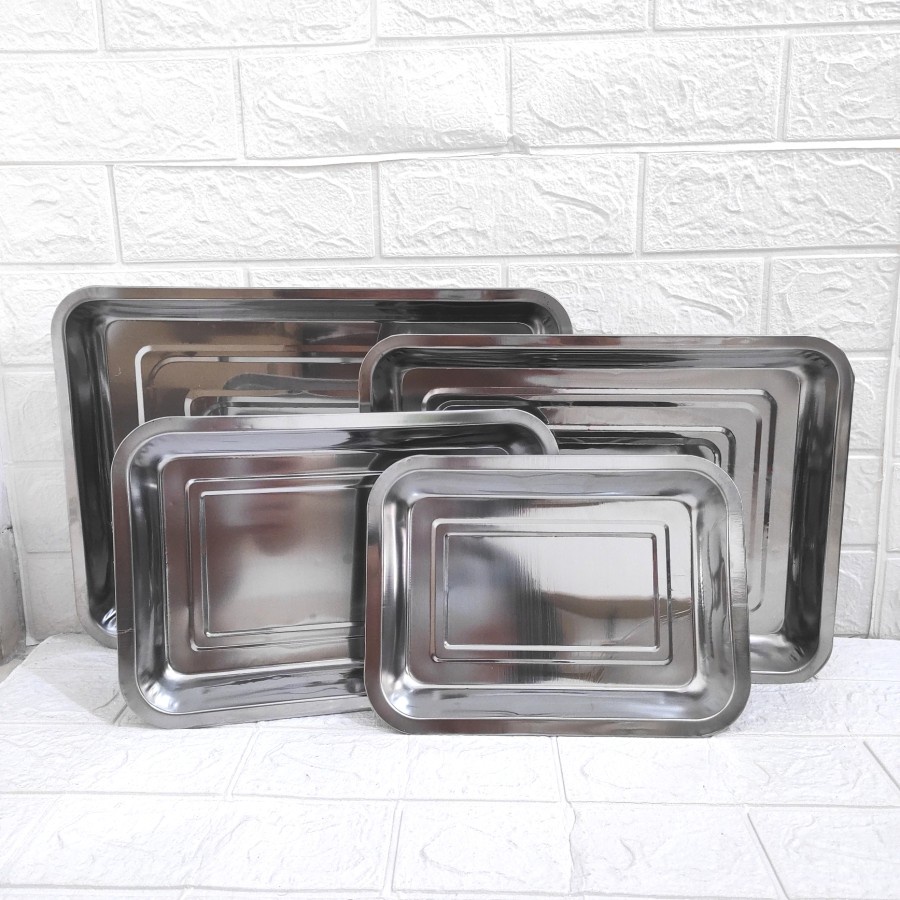 Jual Nampan Stainless Persegi Bake Tray Loyang Serbaguna Piring Dalam