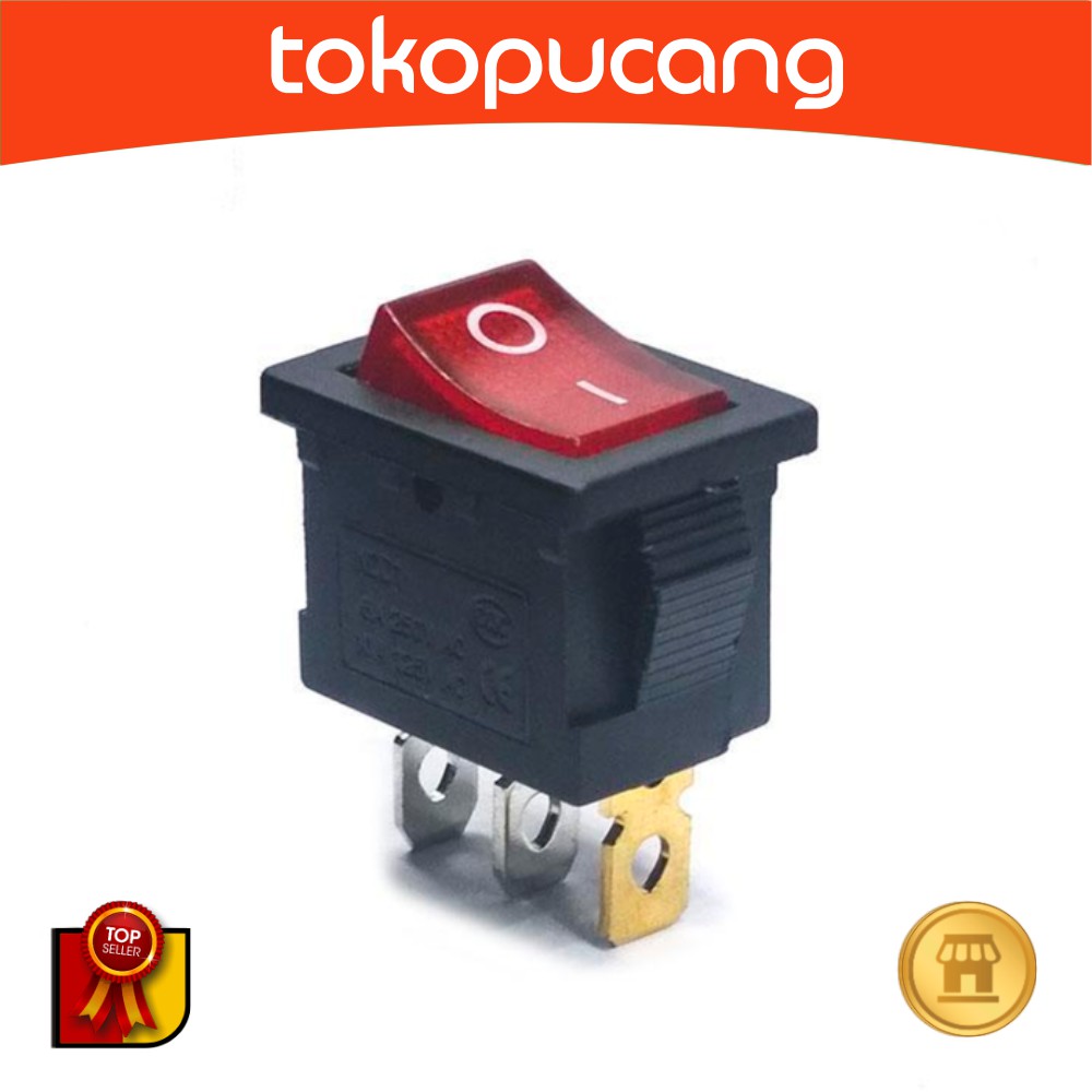Jual KCD1 TOMBOL SAKLAR ON OFF LED MERAH ROCKER SWITCH PUSH 3 KAKI ...