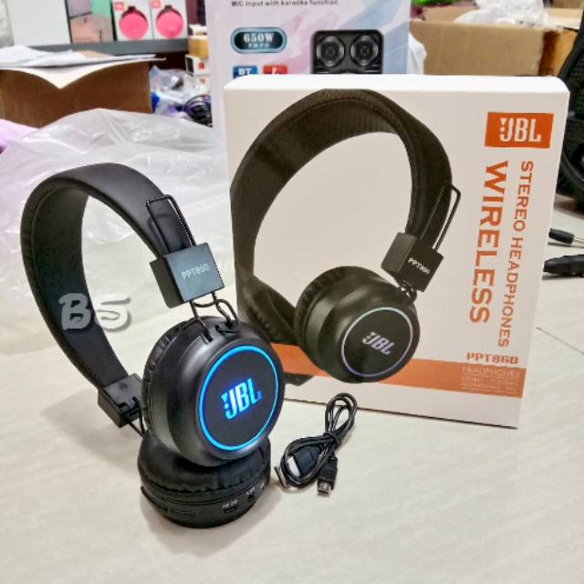 Jual Headphone Bluetooth Wireless JBL PPT860 LED Ngebass Shopee