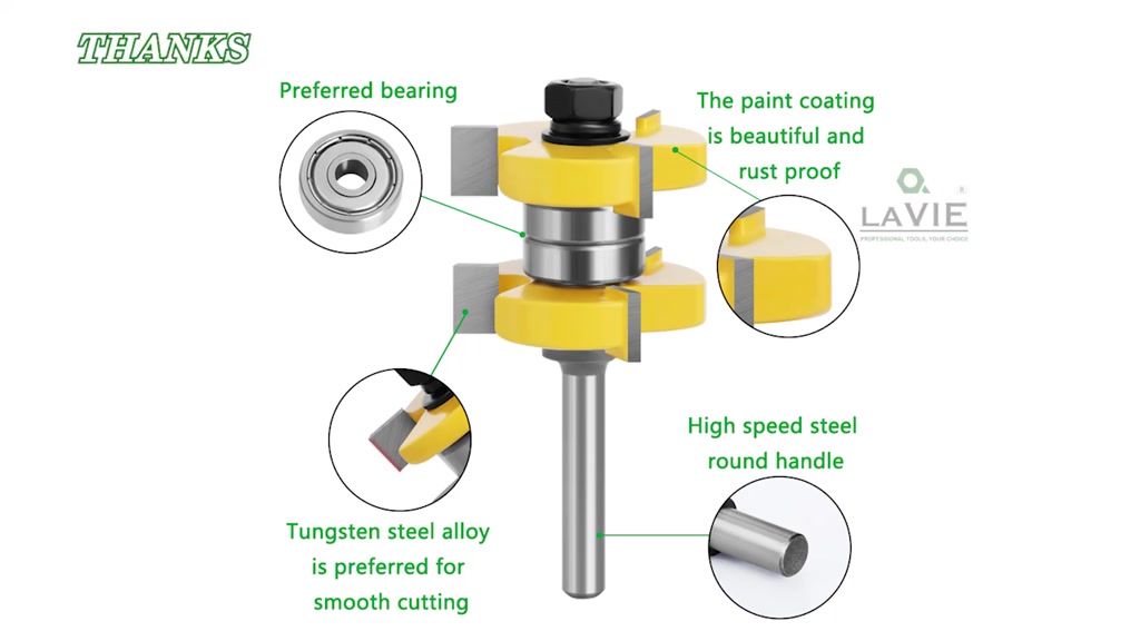 Jual Mata Profil Tongue & Groove Router Profil KayuTrimmer Forstner ...