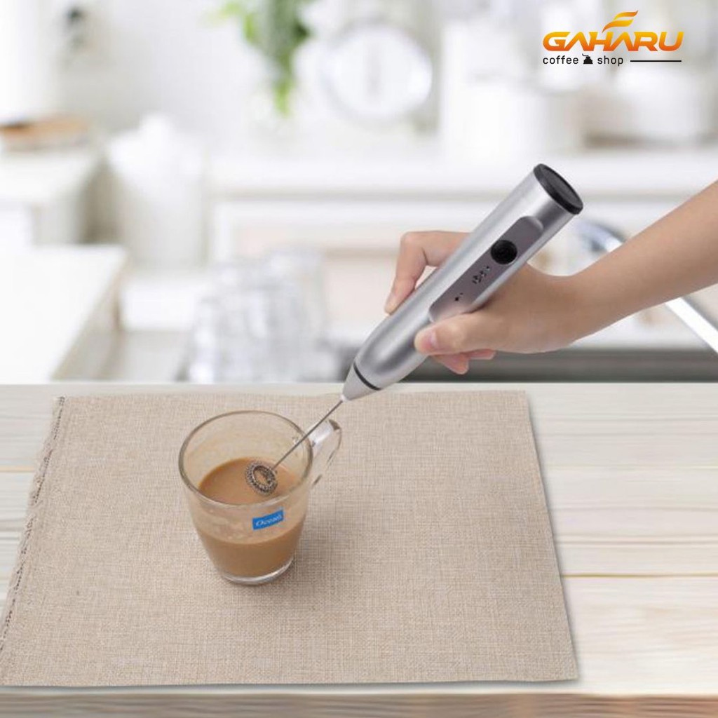 Jual Milk Frother Listrik Rechargeable dengan USB Pembuih Susu Dalgona ...