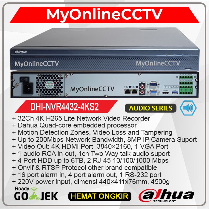 Jual DHI-NVR4432-4KS2 Paket NVR Dahua 4K 32Ch IP Camera CCTV up to 8MP ...