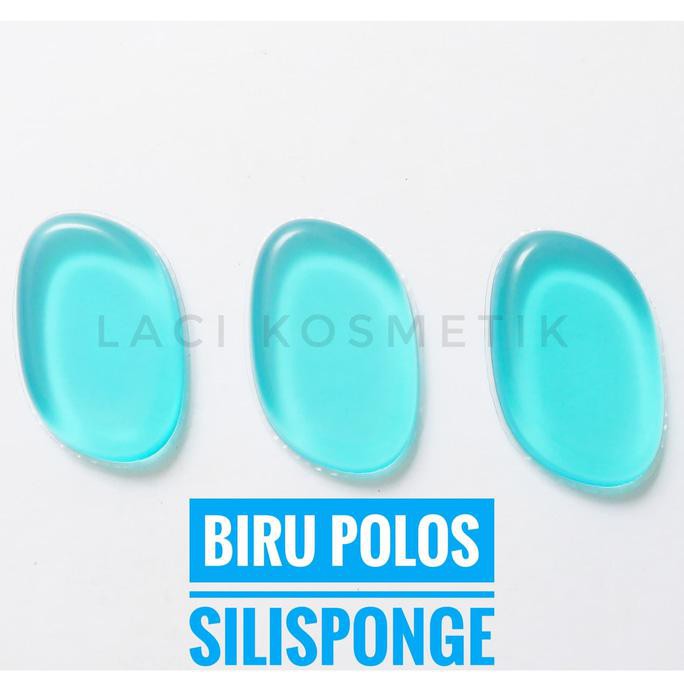 Jual Beautiful Biru Polos Silisponge Square Make Up / Silicone Sponge ...