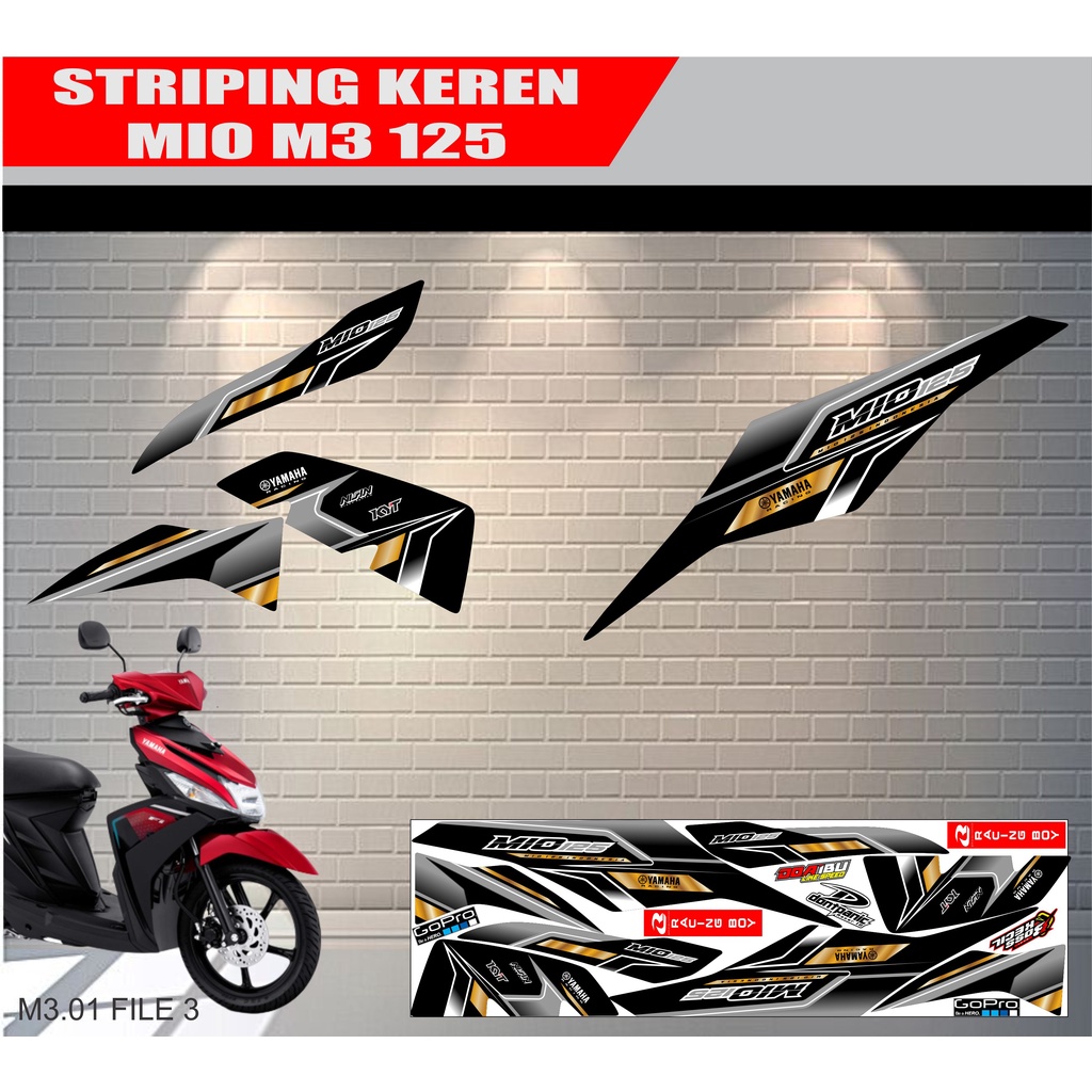 Jual Stiker Striping Lis MIO M3 / Mio Z / Mio 125 Tahun 2014 2015 2016