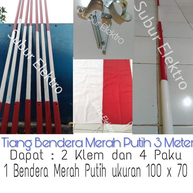 Jual PAKET Tiang Besi Bendera Merah Putih Indonesia 3 Meter Bagus Murah ...