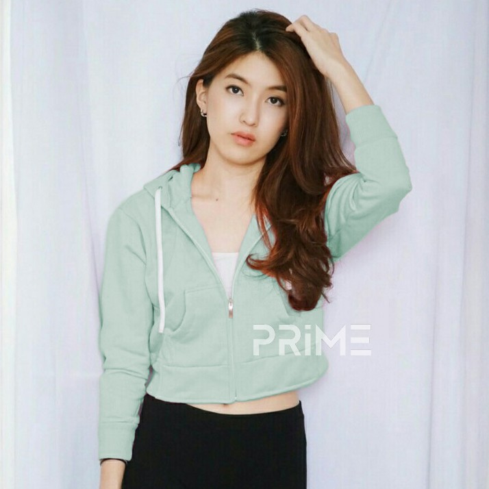 Crop hoodie outlet shopee