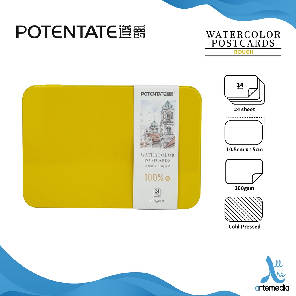 Jual Potentate Cotton Postcard Watercolor Paper Metal Box Kertas Cat Air Shopee Indonesia 7544