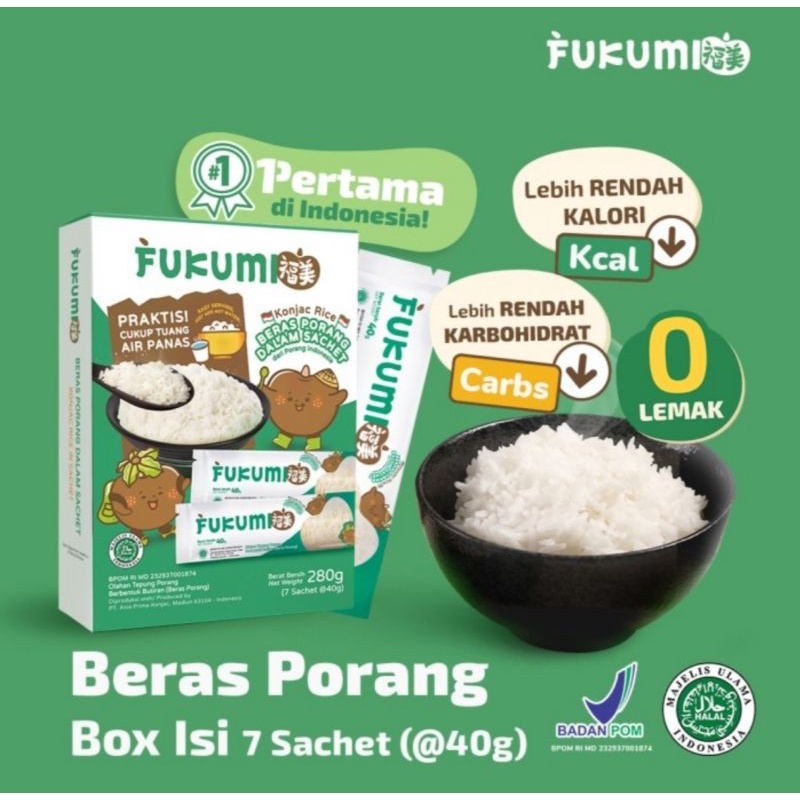 Jual Fukumi Beras Porang / Konjac Rice Box (7 Sachet x 40gr) | Shopee ...