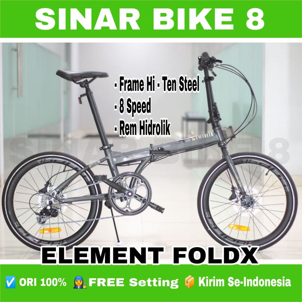 Jual Sepeda Lipat Ukuran 20 Inch ELEMENT FOLDX 451 8 Speed Rem Hidrolik ...