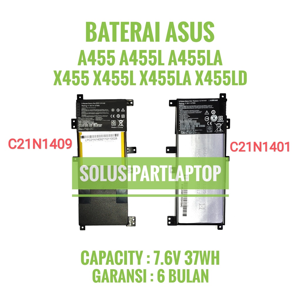 Jual Batre Baterai Laptop ASUS A455L X455L A455LN K455LF A455LD ...