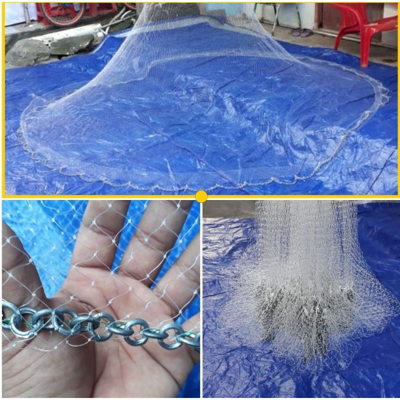 Jual Jala lempar senar 9feet 2,7m ikan udang siap pakai bisa cod ...