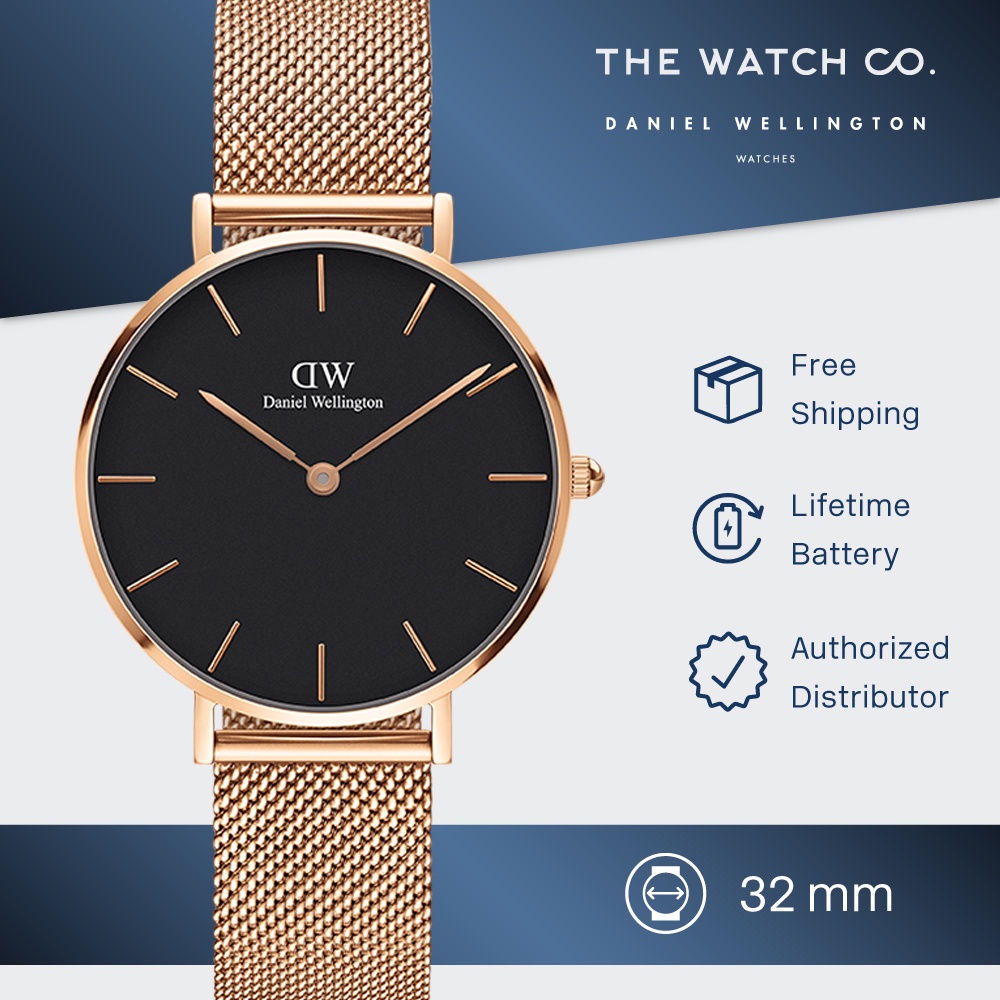 Jual Daniel Wellington Classic Petite Melrose Black 32mm 04