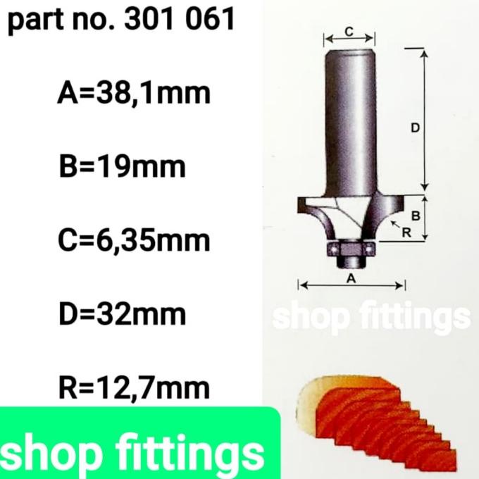 Jual Mata Router Profil Edging Hpl R Mm Bulat Round Over Bit Shopee Indonesia