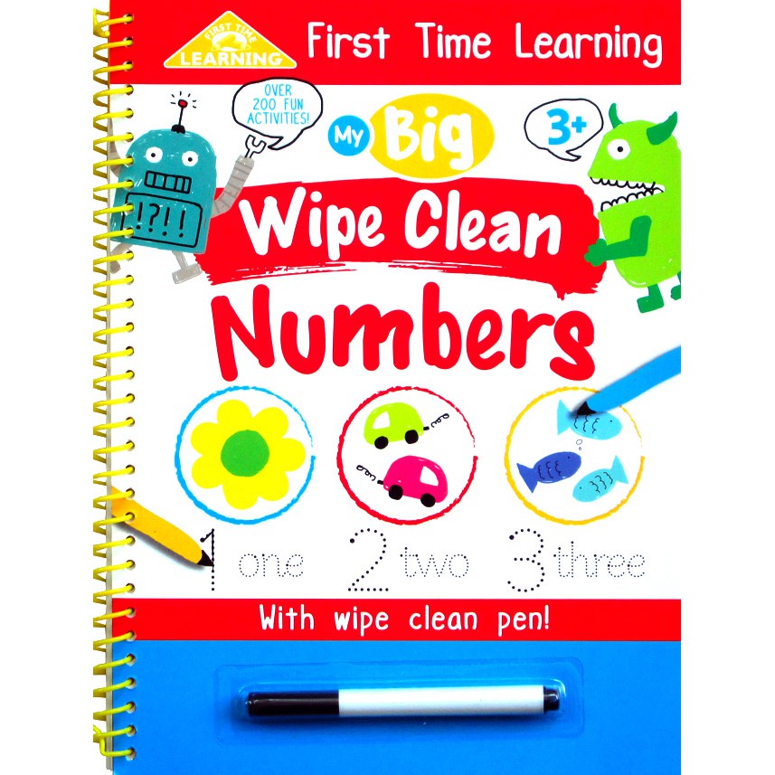 Jual First Time Learning My Big Wipe Clean NUMBERS with wipe clean pen