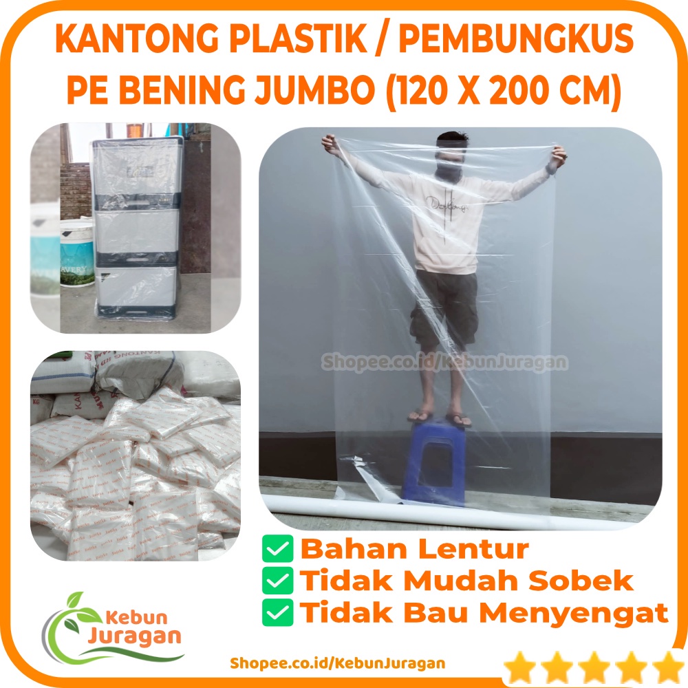 Jual Kantong Plastik Besar Bening Plastik Pe Jumbo 120 X 200 Cm Plastik Bening Transparan 3765