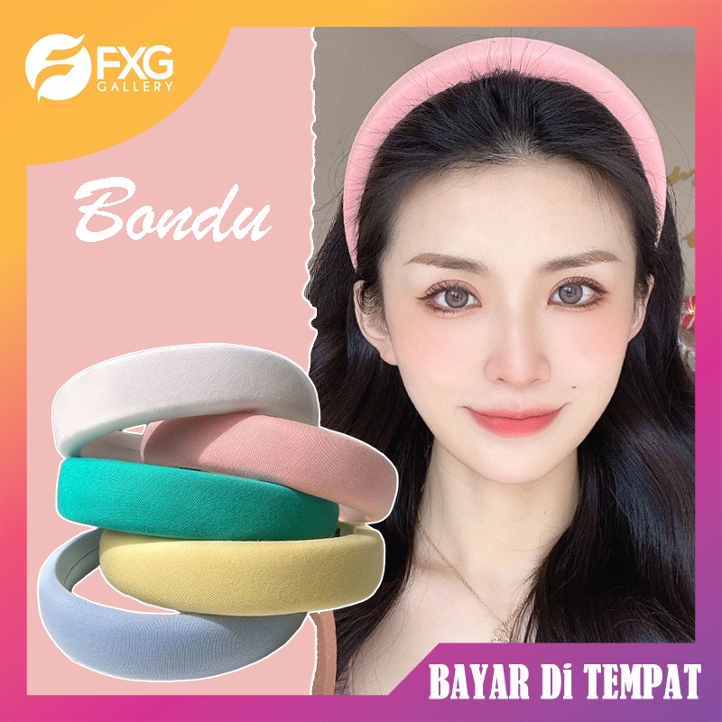 Jual Fxg Bando Besar Premium Wanita Rambut Fashion Korea Busa Lembut Warna Jreng Bandana 