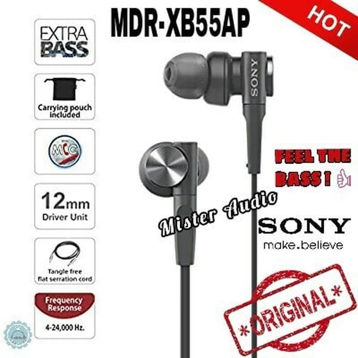 Jual SONY MDR XB55AP / XB 55AP In-Ear Extra Bass Earphone with Mic ...