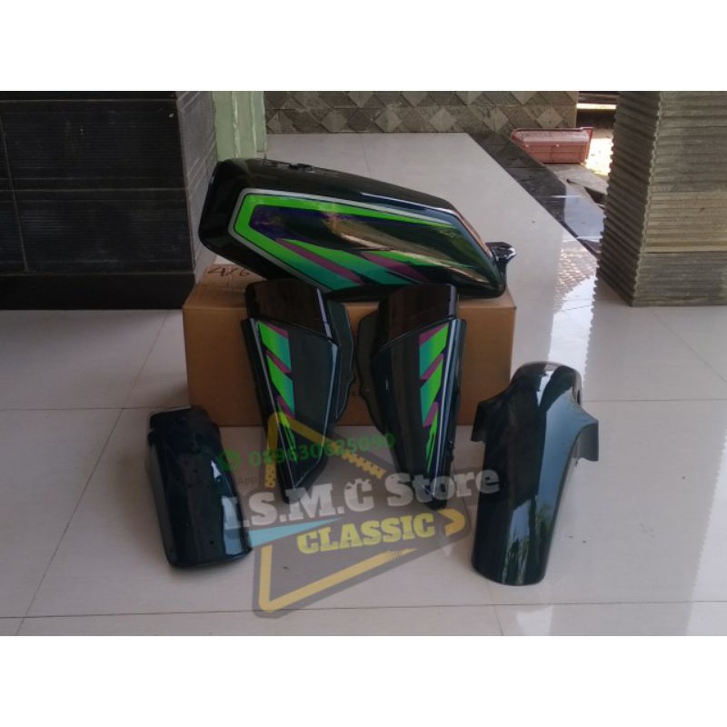 Jual paket body RX king 1997/1998 set warna hijau botol/ijo botol