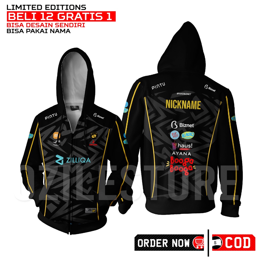 Jual [ COD ] JAKET RRQ SEASON 10 BISA PAKAI NAMA SUKA - SUKA | Shopee ...