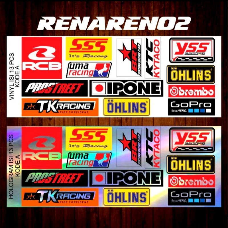 Jual STICKER PACK ISI 13 PCS SPONSOR RACING | Shopee Indonesia