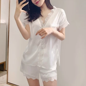 Pyama Wanita Pendek Piyama Korea Baju Tidur Wanita Piyama Wanita Baju Tidur Wanita Satin