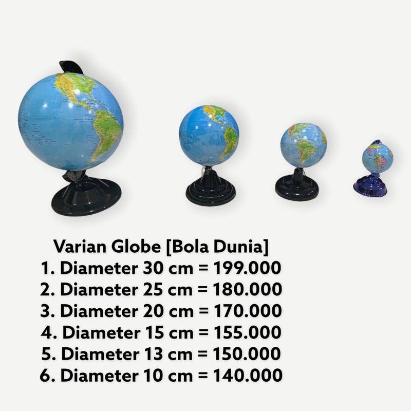 Jual [PROMO] GLOBE - BOLA DUNIA DIAMETER 25,20,15,13,10 CM | Shopee ...