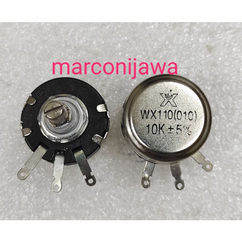 Uxcell WX110(010) 10k Ohm Wire Wound Potentiometer – Single Turn, 6mm Knurled Shaft, 3 Terminals