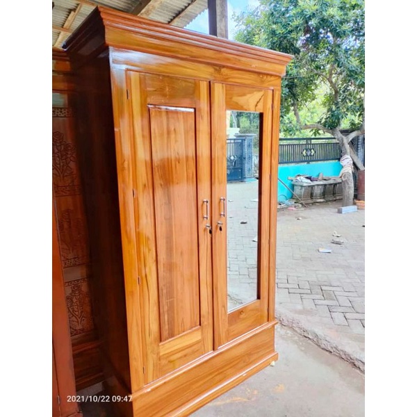 Jual Lemari Pakaian Kayu Jati 2 Pintu Lemari Baju 2 Pintu Kayu Jati