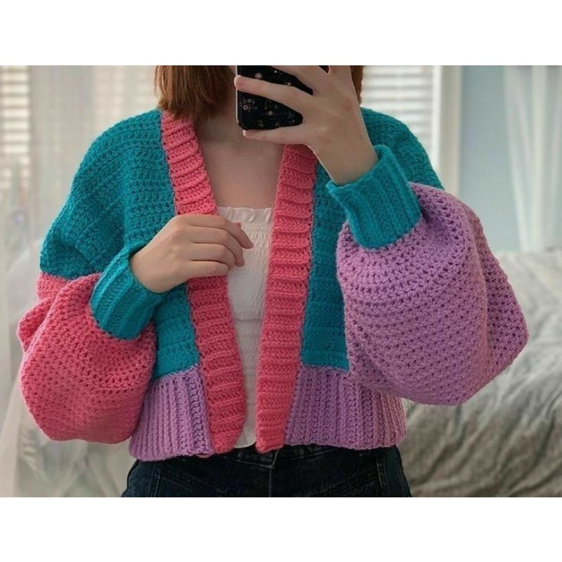 Jual Cardigan | Sweater | Jacket | 100% Handmade Crochet Rajut Knit ...