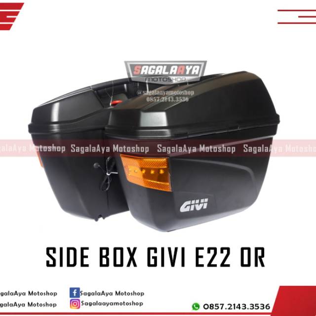 Jual Side Box SB Givi E22 OR NS E 22 Lampu Led Mika Orange Cocok Versys Vixion Cb Ncb Verza