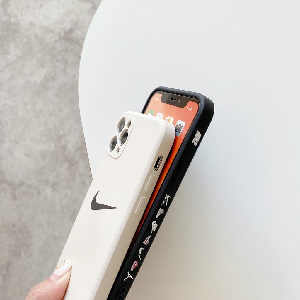 Case Iphone 13 PRO Softcase Motif Logo Nike Custom Side Printing Square  Liquid Casing Premium Armor Mewah Silikon Cover Handphone Soft Case