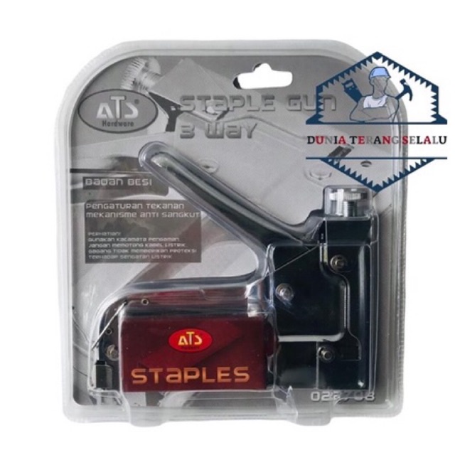 Jual Staple Gun Tacker ATS 3way 4-14mm / Tembakan Staples bisa u 3 ...