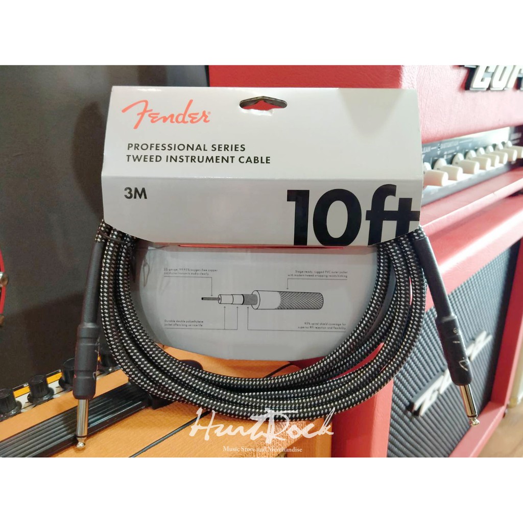 Jual Fender Professional Series Instrument Cable 10ft 3m Grey Tweed
