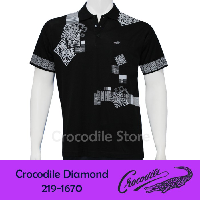 Kaos Kerah Pria Crocodile Diamond 219 1670 Putih M