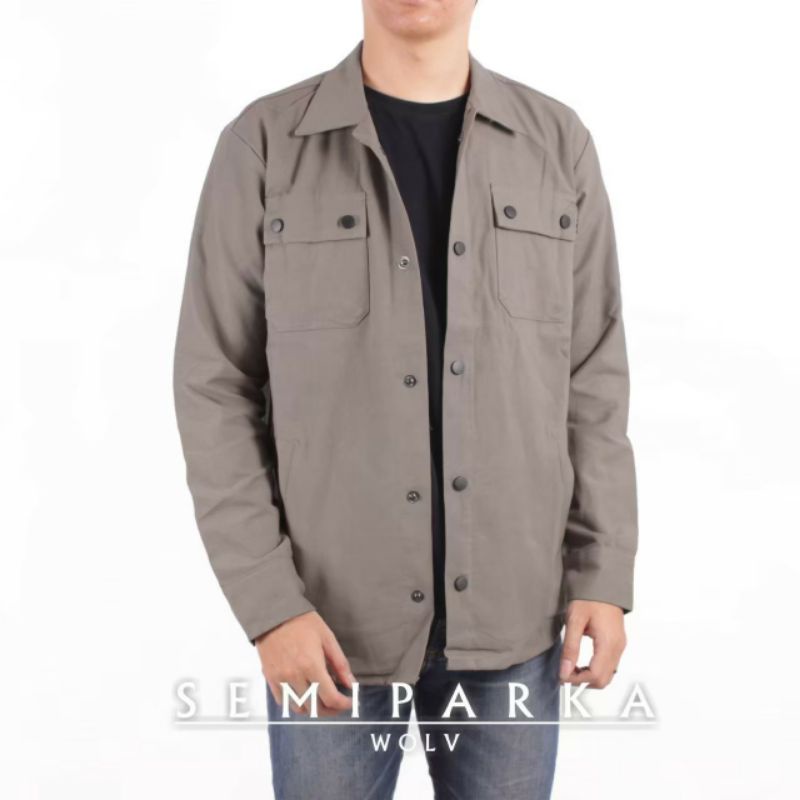 Jual Wolv Trucker Jacket - Kemeja Semi Parka Pria Big Size | Shopee ...