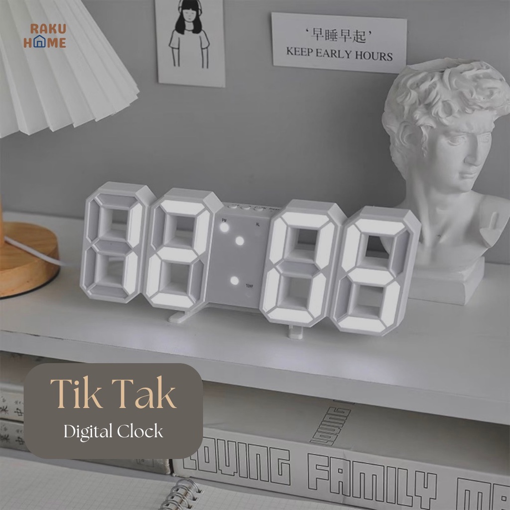 Jual TIK TAK Digital Clock Jam Dinding Digital Jam Aestetic Jam Meja 