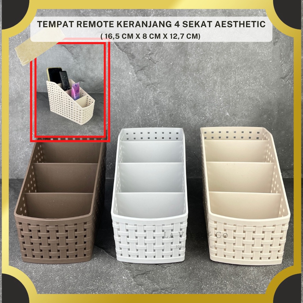 Jual Tempat Remote Keranjang 4 Sekat Aesthetic Multifingsi Remote Ac Tv