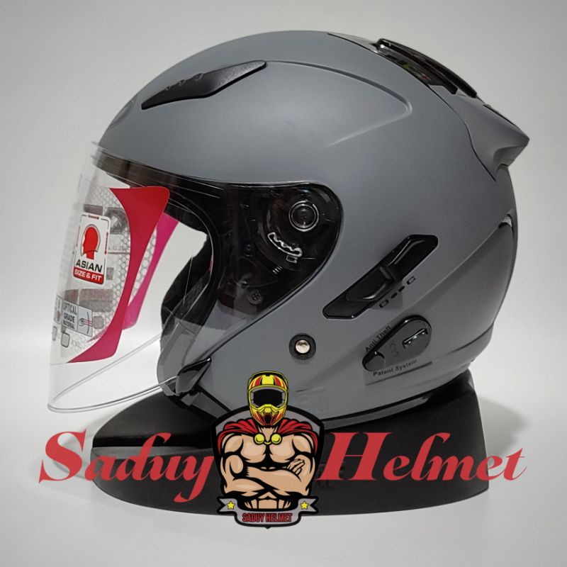 Jual KYT GALAXY FLAT R SOLID GORILA GREY MATT ABU DOP HELM KYT