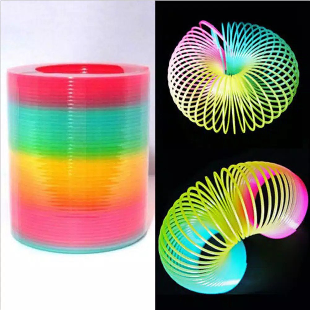 Jual Slinky Magic Spring Rainbow 7,5cm dan 6.3cm Jumbo Spiral Pelangi ...